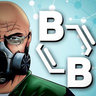 Stylized lab glassware and discussion UI